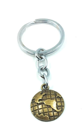 Porte-clés globe terrestre vintage de luxe, fait main, en laiton antique, pendentif carte du monde, accessoire souvenir de voyage
