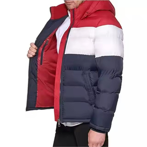 High Quality Puffer <b>Jacket</b> Men Custom Logo Winter Streetwear Trap <b>Star</b> Plus Size Hooded Stand Collar Zipper Front - Product Image 4