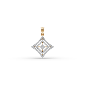 Collier de luxe en argent sterling plaqué or avec pendentif cadre concentrique et diamant de laboratoire en forme de cerf-volant, certifié IGI, bijoux fins en gros - Product Image 3