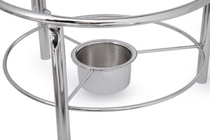 Calentador de Comida Redondo de Acero Inoxidable de Lujo Plateado con Tapa de Cúpula Colgante para Hoteles, Bodas y Eventos en el Medio Oriente - Product Image 4