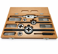 Kit de réparation de filetage 47 pièces British Association, jeu de tarauds et filières de 0BA à 10BA, avec coffret, filières et clé à tarauds