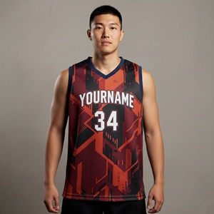 Camiseta de Baloncesto Personalizada para Hombre, Sin Mangas, de Secado Rápido, Cuello en V, Impresión de Nombre y Número, Uniforme de Equipo, Ropa Deportiva - Product Image 1