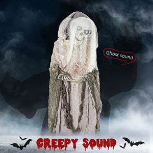 Scheletro di Strega Animatronico per Halloween da 74 Pollici, Decorazione da Esterno con Suono e Movimento, Accessorio Animato per Decorazioni Luminose - Product Image 4