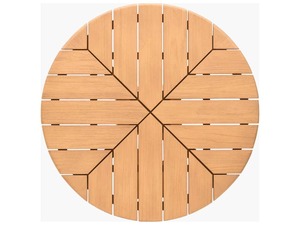 Table à manger ronde contemporaine en bois avec base croisée robuste – Idéale pour le jardin, la terrasse, les cafés et l'ameublement hôtelier - Product Image 4
