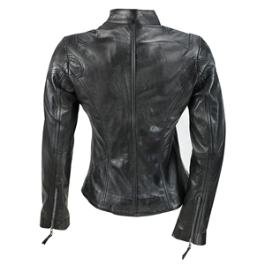 Chaqueta Bomber de Cuero Vacuno Genuino para Mujer, Lino/Seda Teñido Liso, Corte Ajustado, Logotipo Personalizado, Precio de Fábrica, Venta al Por Mayor OEM - Product Image 2