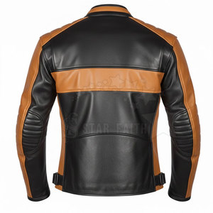 Chaqueta de Motociclista para Hombre, Transpirable, Ecológica, de Piel de Vaca, con Costuras Reforzadas, Cierre de Cremallera Seguro, Cómoda para Conducir - Product Image 3