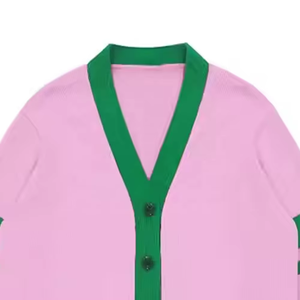 Custom Alpha Sorority Greek Unisex Knitted Sweater Cardigan Solid V-neck Spring Autumn Winter Casual Breathable Quick Dry - Product Image 3