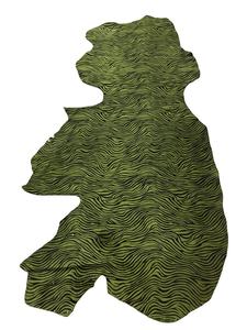 Cuero de vaca genuino de primera capa con estampado de piel de caballo verde y cebra para zapatos y equipaje - Lámina completa - Product Image 5