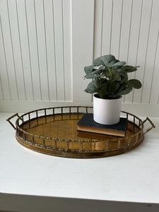 Bandeja de Latón Sofisticada, Plato Decorativo para Servir, Centro de Mesa de Metal Hecho a Mano de Lujo para el Hogar, Cocina, Bodas, Festivales - Product Image 6