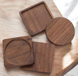 Bonne qualité 100% Original bois noyer sous-verre Design de luxe écologique Logo personnalisé et Design carré utilisation de mariage à domicile - Product Image 6