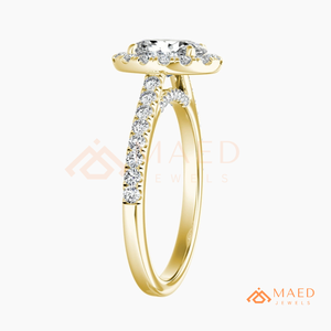 แหวนมอสซาไนต์ทรงวงรีชุบทอง 14K ดีไซน์หรูหราสำหรับเจ้าสาว ใช้เป็นเครื่องประดับสัญญาสำหรับผู้หญิง สวมใส่ได้ทุกวัน ของขวัญจากสหรัฐอเมริกา - Product Image 6