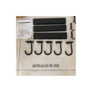 Space Saving Steel Bike Hook Rail System Storage <b>Rack</b> <b>For</b> <b>Garage</b> Wall Mounted Heavy Duty Bicycle Organizer And Holder GAR010 - Product Image 1
