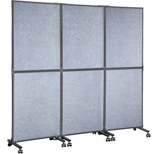 Pannello Divisorio Acustico per Ufficio Grigio Chiaro 183 x 168 cm, Confezione da 3, Parete Divisoria per Ufficio - Product Image 1
