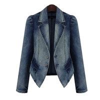 Blouson matelassé en jean pour homme, coupe ajustée, hiver, décontracté, rembourré en coton, garniture ciselée, grandes tailles, vente en gros