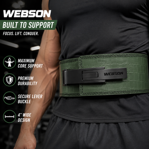 WABSON SPORT Cowhide 10mm Thick Weightlifting Support <b>Belt</b> Non-Slip Heavy Duty Buckle Closure Professional Protection Fitness - Product Image 3