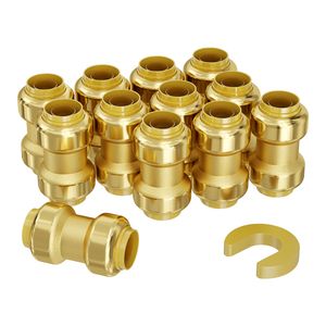 Raccordi per Tubi in Ottone da 1/2 Pollice, 12 Pezzi, Connettori Diritti a Innesto Rapido per Aria, Alta Qualità per Tubi Idraulici - Product Image 1