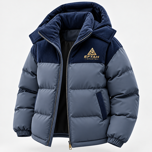 Men's <b>Corduroy</b> Puffer <b>Jacket</b> Hooded Zip Up Winter Coat Thick Color Block Loose Fit <b>Corduroy</b> puffer <b>jacket</b> men Hooded zip up - Product Image 4