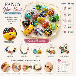Mixed Size Shape Fancy Handmade <b>Crystal</b> Lampwork Glass <b>Beads</b> Multicolor Artisan Loose <b>Beads</b> DIY Jewelry Making <b>Bracelet</b> Necklace - Product Image 5