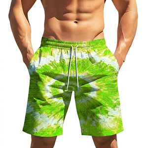 <b>Men's</b> Tie Dye Board Shorts Mid Waist Drawstring Quick Dry Casual Swim <b>Trunks</b> Short Length Printed Polyester - Product Image 2