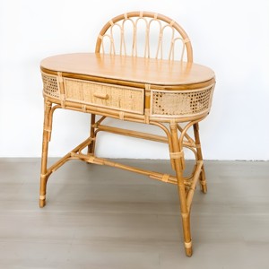 Top Product Rattan Dressing Table Natural Bamboo Dressing Tables Vintage <b>Makeup</b> <b>Vanity</b> Furniture - Product Image 6