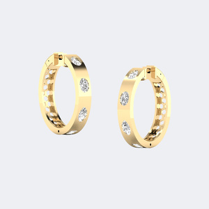 ต่างหูเพชรทรงหยดน้ำแบบผสม 2.00 กะรัต ติดตั้งด้วยแบบ Prong Set - Product Image 3