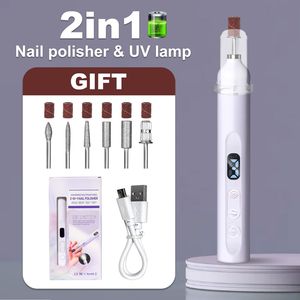 Kit de manucure et pédicure professionnel portable, perceuse à ongles électrique sans fil et lampe UV 2-en-1 pour rajeunir les ongles - Product Image 1