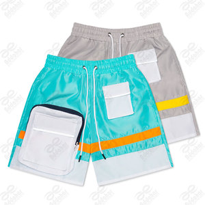 Lightweight Nylon Windbreaker Fitness <b>Jacket</b> with Hood Zipper Printed Casual Outdoor Summer Wear <b>Short</b> Set for Men - Product Image 3