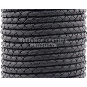 Cordon en cuir tressé rond noir mat de 3 mm, haute résistance, flexible, pour la fabrication de bijoux professionnels - Product Image 4