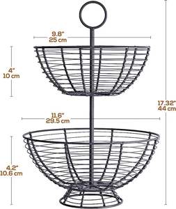 Fabricante confiable de modernas cestas decorativas de hierro para frutas, para la encimera de la cocina, almacenamiento de frutas frescas, organizador de mesa de comedor. - Product Image 6