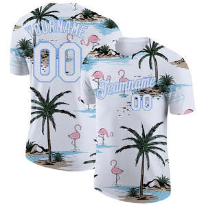 Camiseta de Béisbol Personalizada Estilo Y2K con Diseño de Flamenco, Nombre y Número del Equipo, Ropa Deportiva de Verano para Hombre, Camisetas OEM para Hombre - Product Image 1