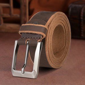 High Quality Genuine Leather Vintage Durable Men's Belt Wholesale Luxury Designer Casual for Jeans LMB-0092B - Product Image 3