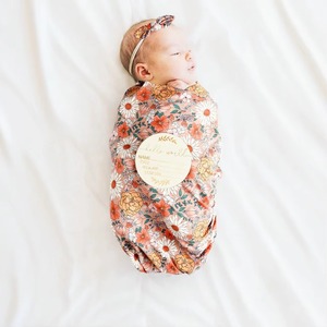 Floral Cotton Baby Swaddle <b>Blanket</b> Wearable Pastoral Pattern Soft White Pink Green Print Newborn <b>Wrap</b> Swaddle <b>Blanket</b> - Product Image 3