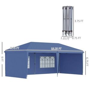 Tenda Pop-up Blu per Feste con 4 Pareti Laterali, Gazebo 10 X 20 per Matrimoni - Product Image 6
