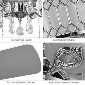 Lámpara de Techo LED de Cristal de 52 Pulgadas con 5 Aspas Reversibles - Product Image 4