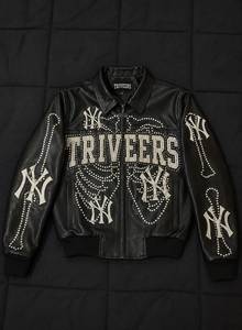 Women’s <b>Red</b> Studded Leather Bomber <b>Jacket</b> Custom Logo Embroidered Streetwear Regular Fit Varsity Biker <b>Jacket</b> OEM ODM - Product Image 3