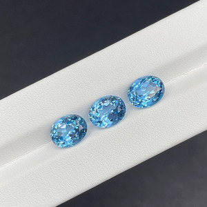Lab Grown Oval Spinel Loose <b>Stone</b>, Sky Blue Swiss Blue London Blue Available, Rose Cut <b>Gem</b> for Custom Jewelry Making - Product Image 4