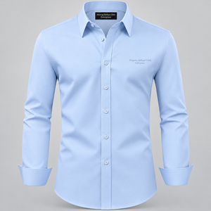 Chemise habillée blanche en popeline pour homme avec logo brodé – Chemise formelle blanche pour homme avec broderie - Product Image 6