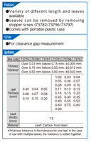 Jauge d'écart de précision SHINWA 73780 pour la mesure des espaces de jeu avec 9 lames, portée de 100 mm, étui portable en plastique