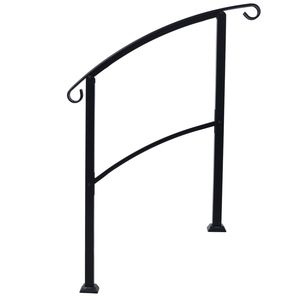 Corrimano per Scale Esterne a 1-3 Gradini, Ringhiere Flessibili in Ferro Battuto per Portico Anteriore, Dispositivi di Assistenza - Product Image 1