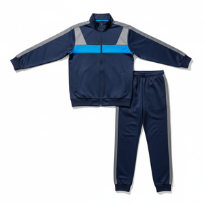 Conjunto Deportivo Personalizado para Hombre, 100% Poliéster Sublimado, Transpirable, de Secado Rápido, Chaqueta con Cierre y Pantalones Cortos para Fútbol, Gimnasio y Ejercicio - Product Image 1