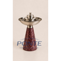 Brûleur à Bakhoor Arabe Moderne de Luxe avec Base en Résine et Couvercle en Métal Argenté – Écologique, Aromathérapie Toutes Saisons, Mabkhara Oud Encens
