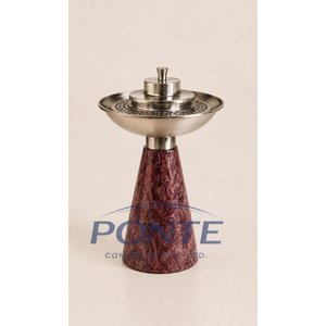 Quemador de Incienso Árabe Moderno de Lujo con Base de Resina y Tapa de Metal Plateado, Mabkhara para Oud e Incienso, Regalo Perfecto para Ramadán y Eid - Product Image 1