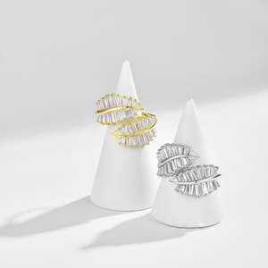 Anillo de Joyería Fina al por Mayor, Chapado en Oro, Plata Blanca con Diamantes - Product Image 2