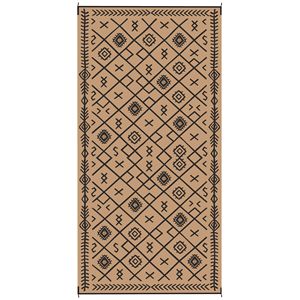 Tappeto da Esterno in Plastica Impermeabile a Rombi Neri e Marroni 9FTx18FT con Borsa per il Trasporto - Product Image 1