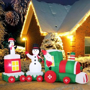 3,5 m Weihnachtlicher Aufblasbarer Zug mit Weihnachtsmann-Figur aus PVC - Product Image 2