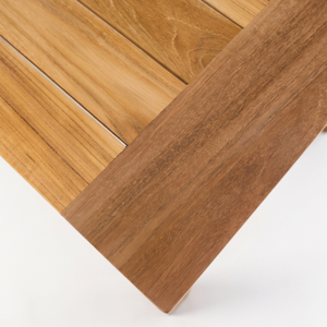 Table à manger carrée en teck McGill Teak Piedra, best-seller, en teck massif, design moderne, durable et écologique, pieds effilés fins - Product Image 3