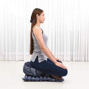 Ensemble de coussins de méditation EOB - 1 petit coussin Zafu pour yoga, 1 tapis Zabuton enroulable, garni de fibres 100% polyester, amovible et lavable - Product Image 3