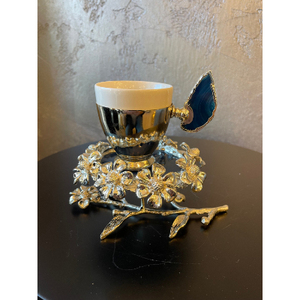 Elegant look Metal Tea Coffee <b>Cup</b> and <b>Saucer</b> in Brass Gold Finished Best Quality Tabletop Serving Tea <b>Cup</b> and <b>Saucer</b> - Product Image 4