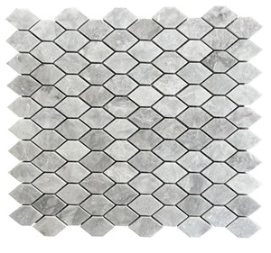 Mosaico Hexagonal Puntiagudo de Mármol Mixto, Revestimiento de Pared Moderno para Baño, Resistente al Agua, Piedra Pulida, Estilo Contemporáneo - Product Image 4