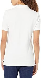 Última Novedad: Polo de Punto Blanco de Manga Corta para Mujer, Estilo Casual, Largo Regular, Color Liso Teñido - Product Image 2